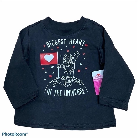Biggest Heart in the Universe Astronaut T-Shirt NWT 12 mos Valentine’s Day - Picture 1 of 4